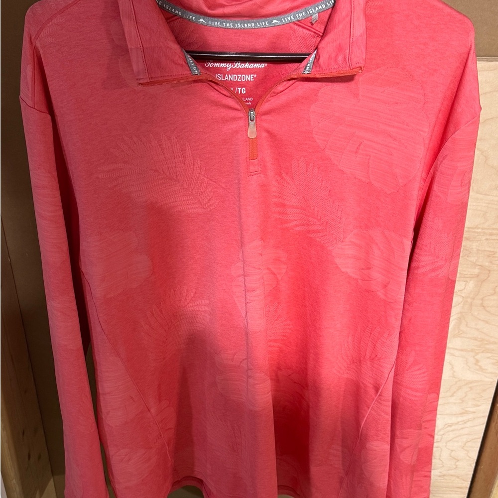 Tommy Bahama Coral-Red Quarter Zip Pullover